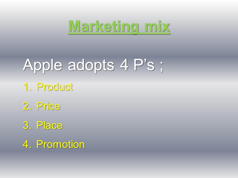 Marketing mix            